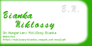 bianka miklossy business card